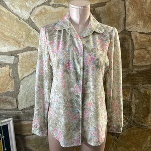 Vintage Caper-Mates Floral Cotton Blouse